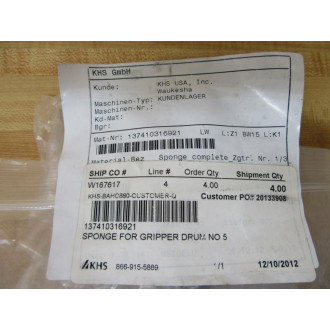 KHS 137410316921 Sponge For Drum No 5