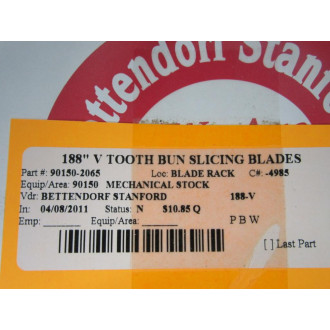 Bettendorf Stanford 90150-2065 V Tooth Bun Slicing Blade 901502065