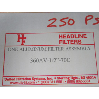 Headline Filters 360AV-12-70C Aluminum Filter Assembly  360AV-12"-70C