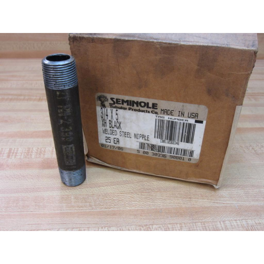 Seminole 21 RN-2 399 34"x 5" Black Welded Steel Nipple (Pack of 25)