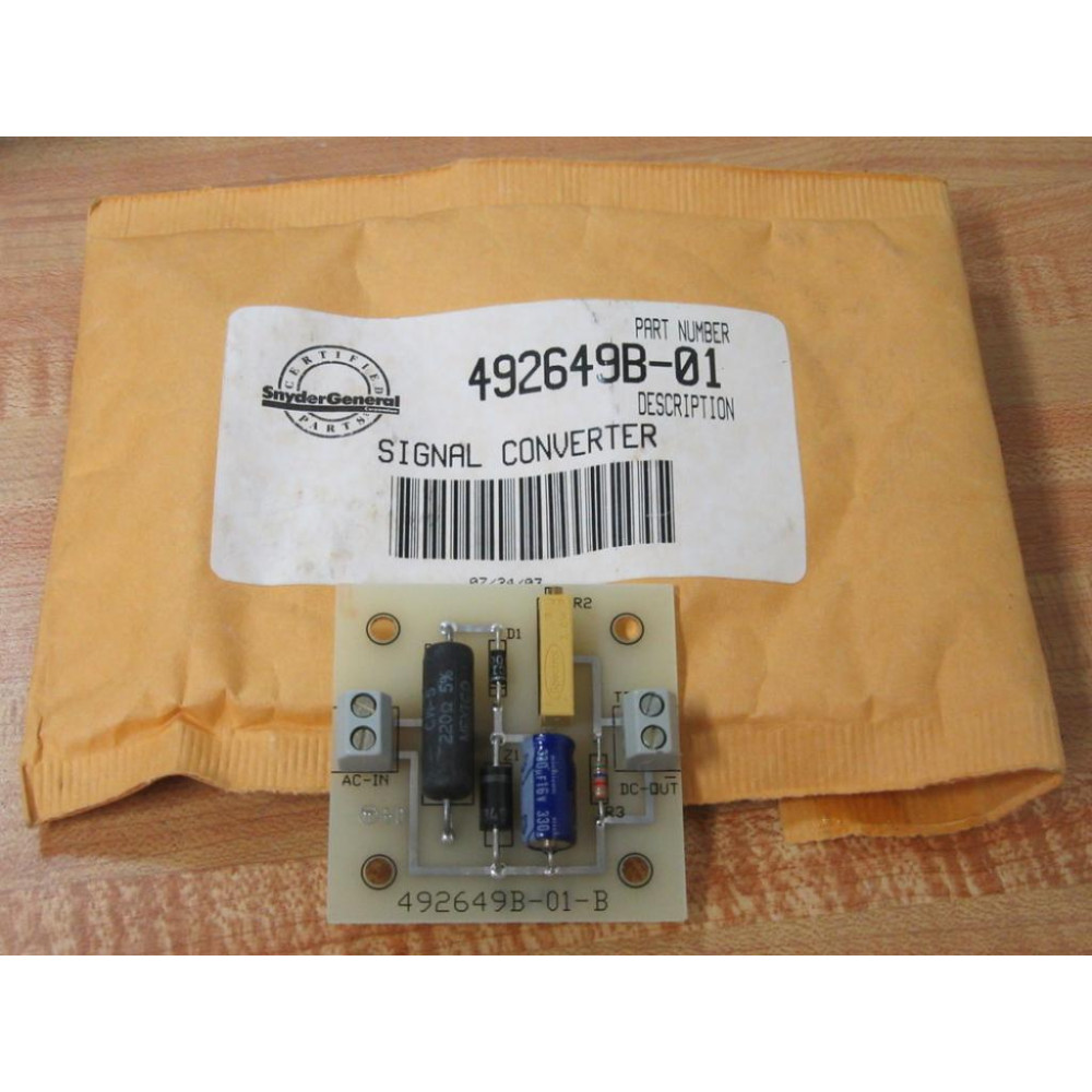 Snyder General 492649B-01-B Signal Converter 492649B-01