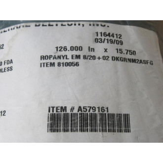 Wirtz 2M0916A10 FDA Ropanyl Polyurethane Belt A579161