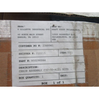 D Gillette Industrial R50290064 Chain Assembly C32-70-A121