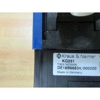 Kraus & Naimer KG251 Main Disconnect Switch KG251-T303WD0006 - Used
