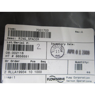 Flowserve 7001703 Ring Spacer