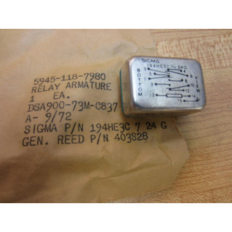 Sigma 5945-118-7980 Relay Armature 194HE3C7-24G