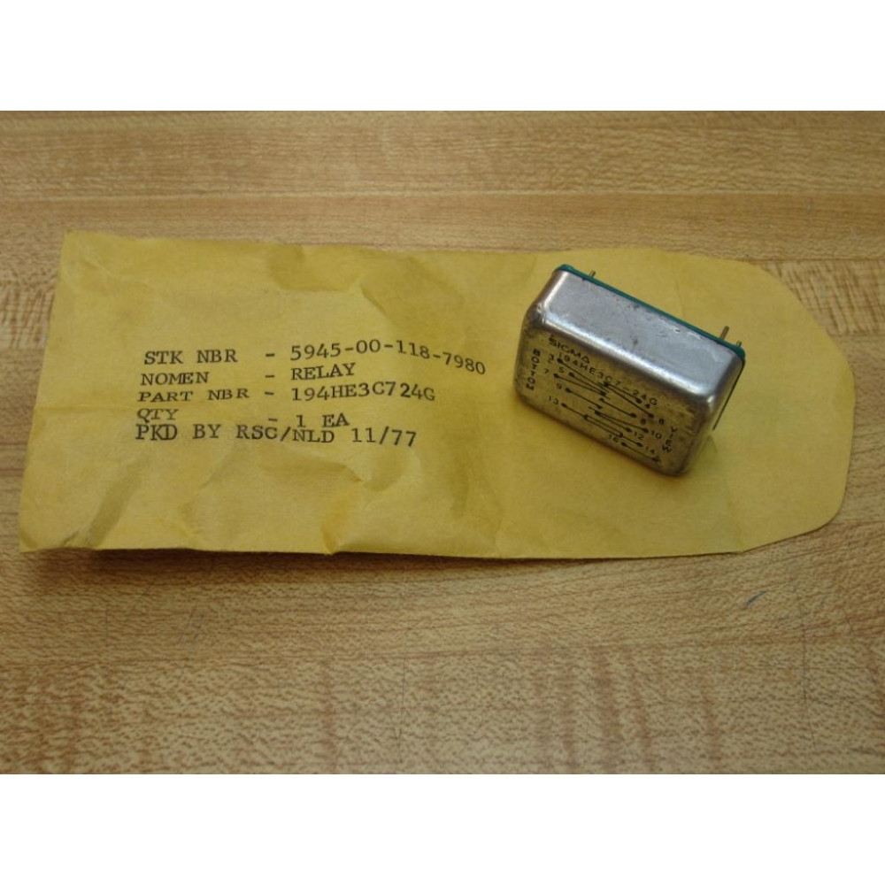 Sigma 5945-00-118-7980 Relay 194HE3C7-24G