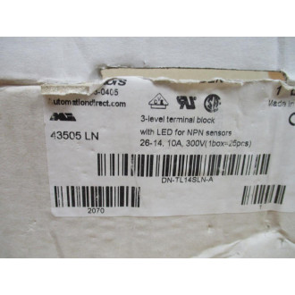 Automation Direct 43505 LN DINnectors Terminal Block 43505LN (Pack of 25)