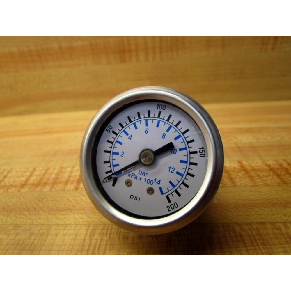 0-200PSI0-14 BAR Gauge 0200PSI014BAR - New No Box