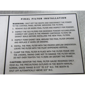 Wagner Final Filter Rigid 24"x20"x12"