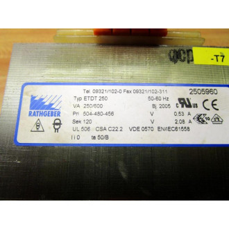 Rathgeber ETDT 250 Transformer  2505960 - Used