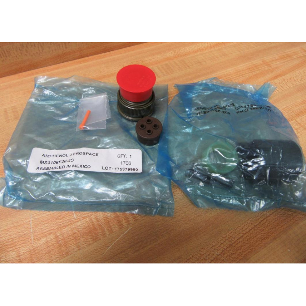 Amphenol MS3106F20-4S ITT Circular Connector Plug MS3106F204S W10-584190-203