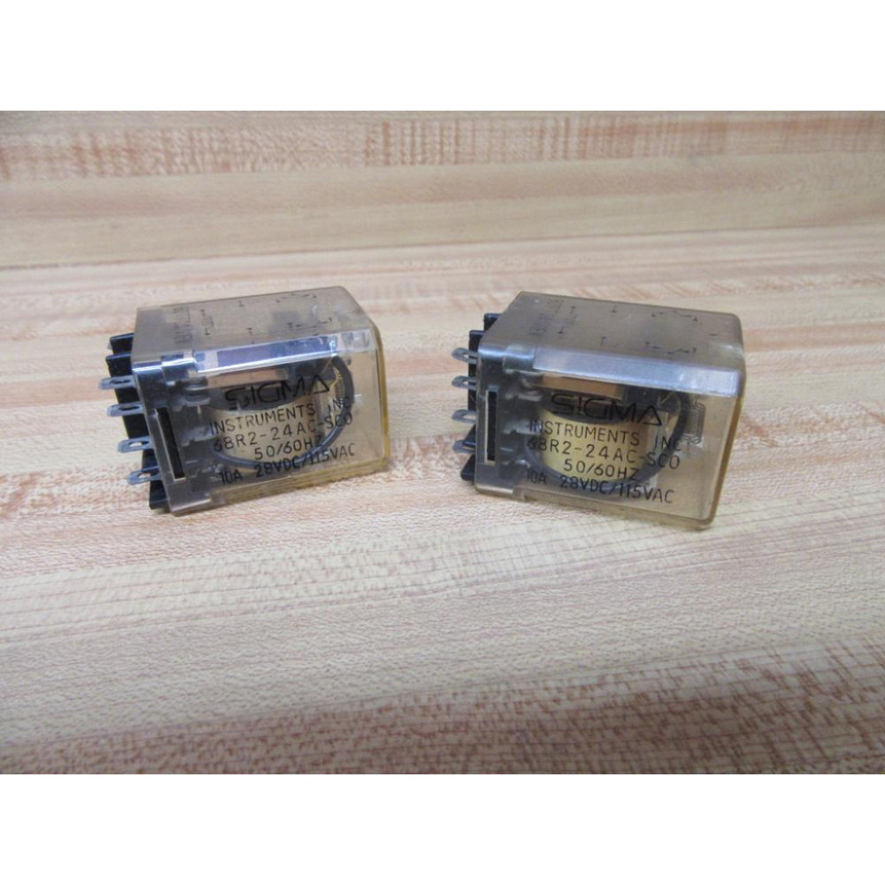 Sigma 68R2-24AC-SC0 Relay 68R224ACSC0 (Pack of 2) - Used