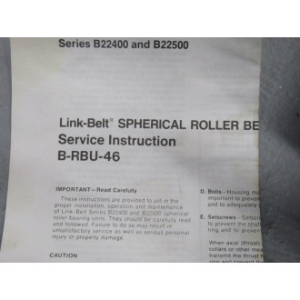 Link-Belt B-RBU-46 Spherical Roller Bearing BRBU46