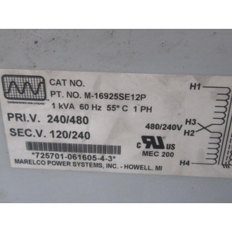Marelco M-16925SE12P Transformer M16925SE12P 1kVA - Used
