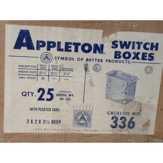Appleton 336 Switch Box (Pack of 25)