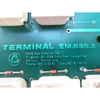 Max Datwyler EM.630.2 Terminal Board EM6302 - Used
