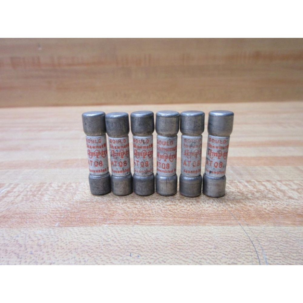 Gould Shawmut Ferraz Mersen ATQ8 Fuse Cross Ref 4ZCN6 (Pack of 6) - New No Box