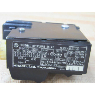 Hitachi TR20-FST-9 Thermal Overload Relay TR20FST9 - Used