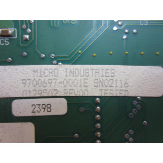 Micro Industries 9700697-0001E Data System Output Board 0179504 - Used