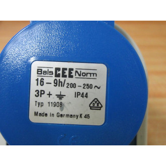 Bals Cee Norm 11908 Waterproof Electrical Connector 16-9H - New No Box