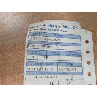 Brown & Sharpe 42-20520 Coupling 127 - New No Box
