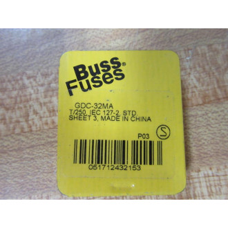 Buss GDC-32MA Bussmann Fuse Cross Ref 4TWP1 Fine Wire Element (Pack of 5)