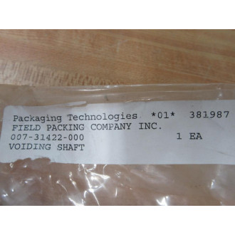 Packaging Technologies 007-31422-000 Voiding Shaft 00731422000