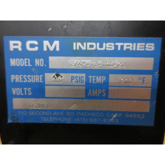RCM Industries 34-73-VUL-20 Flowmeter 3473VUL20 - New No Box