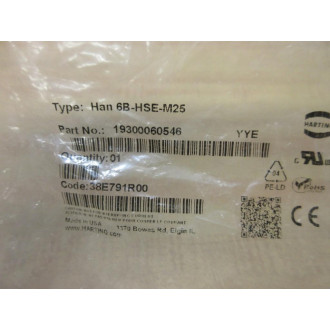 Harting 19300060546 Hood HAN 6B-HSE-M25