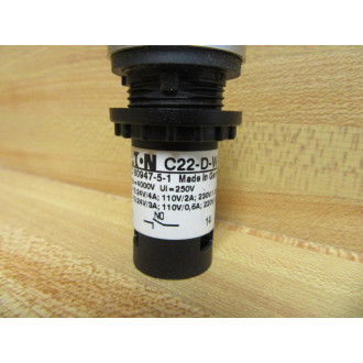 Eaton C22-D-W-K10 Pushbutton C22DWK10 Buttonless - New No Box