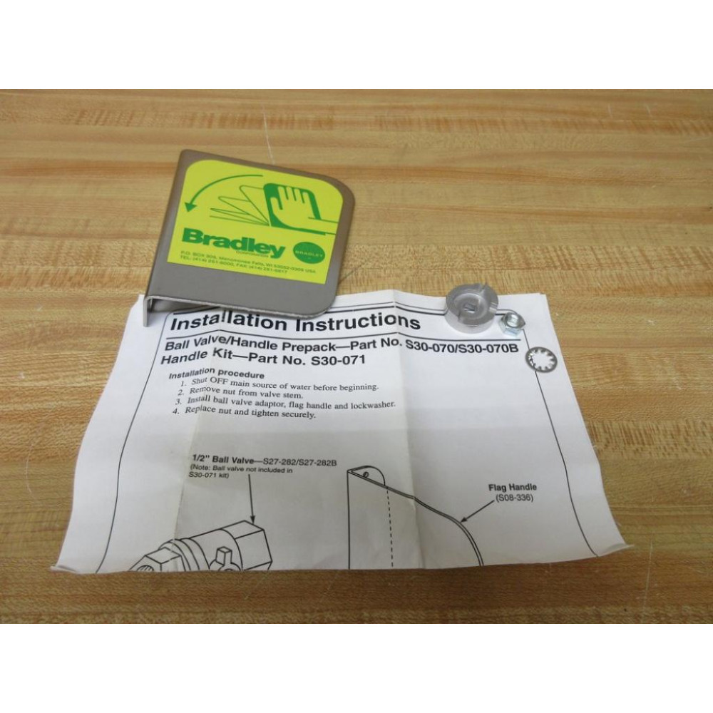 Bradley S30-071 Ball Valve Push Handle Kit S30071 - New No Box