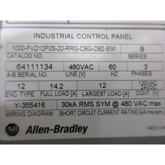 Allen Bradley 1000-FVD12P0S-20-RRG-CBG-DB2-EMI Controller 1000FVD12P0S20RRGCBGDB2EMI - New No Box