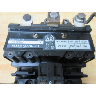 Allen Bradley 709-DOD-103 Starter 709-D0D-103 Series K - Used