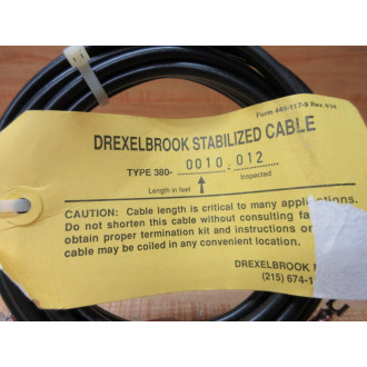 Drexelbrook 380-0010-012 Stabilized Cable 3800010012 - New No Box