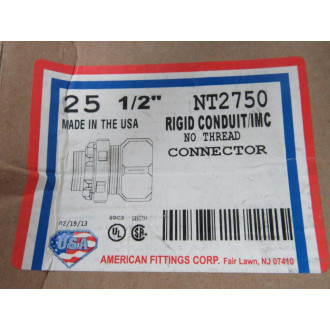 American Fittings NT2750 12" Rigid ConduitIMC Connector (Pack of 25)