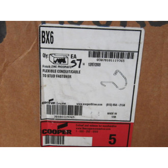 Cooper B-Line BX6 Flexible Conduit Cable To Stud Fastner (Pack of 57)