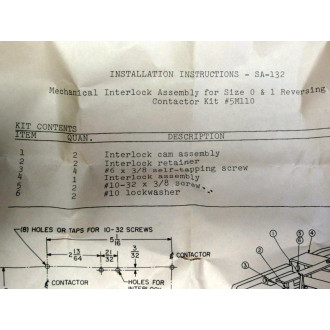 Ward Leonard 5M110 Mechanical Interlock Kit