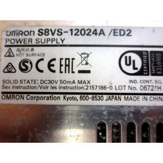 Omron S8CS-12024AED2 Power Supply S8CS12024AED2 - New No Box