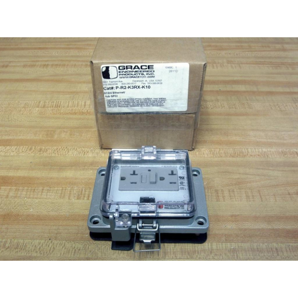 Grace Engineered P-R2-K3RX-K10 N124 Ethernet Hub GFCI PR2K3RXK10