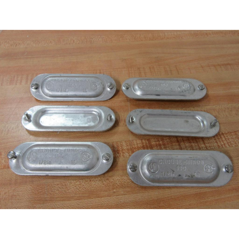 Crouse & Hinds 190 Aluminum Conduit Body Cover (Pack of 6) - New No Box