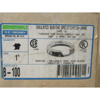 O-ZGedney B-100 Insulated Bushing  B100 1" (Pack of 34)