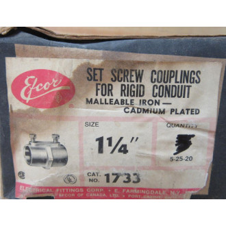 Efcor 1733 Set Screw Coupling 1-14" Malleable Iron (Pack of 6)