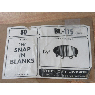 Steel City BL-115 1-12" Snap In Blanks BL115 (Pack of 50) - New No Box
