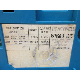 Honeywell RM7890A-1015 Burner Control RM7890A1015 WO CoverDisplay - Used