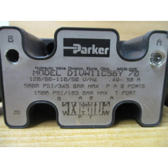 Parker D1VW11C56Y 70 Solenoid Valve D1VW11C56Y WO Coils - New No Box