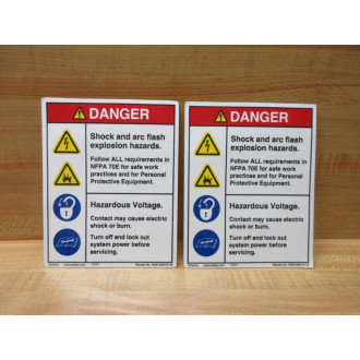 Clarion Safety HMS-586DVP-46 DANGER Shock and arc Sign (Pack of 2) - New No Box