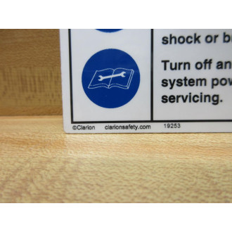 Clarion Safety HMS-586DVP-46 DANGER Shock and arc Sign (Pack of 2) - New No Box