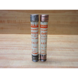 Gould Shawmut Ferraz Mersen A6K10R Tri-Onic Fuse (Pack of 2) - Used