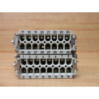 Harting HAN 16A-M Male Connector HAN16AM Missing Contacts (Pack of 2) - Used